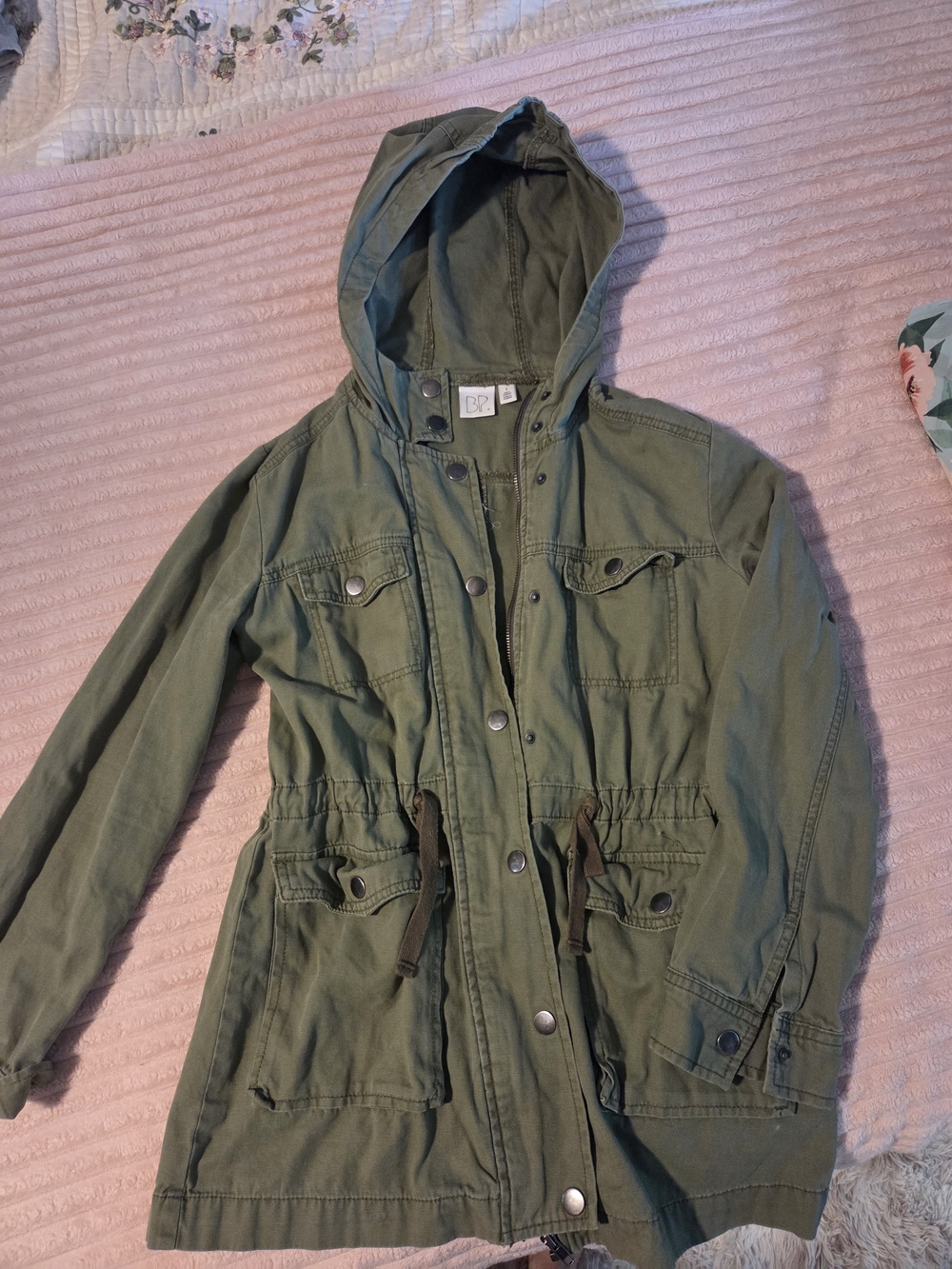 bp Olive Green Hooded Anorak Jacket for Kids